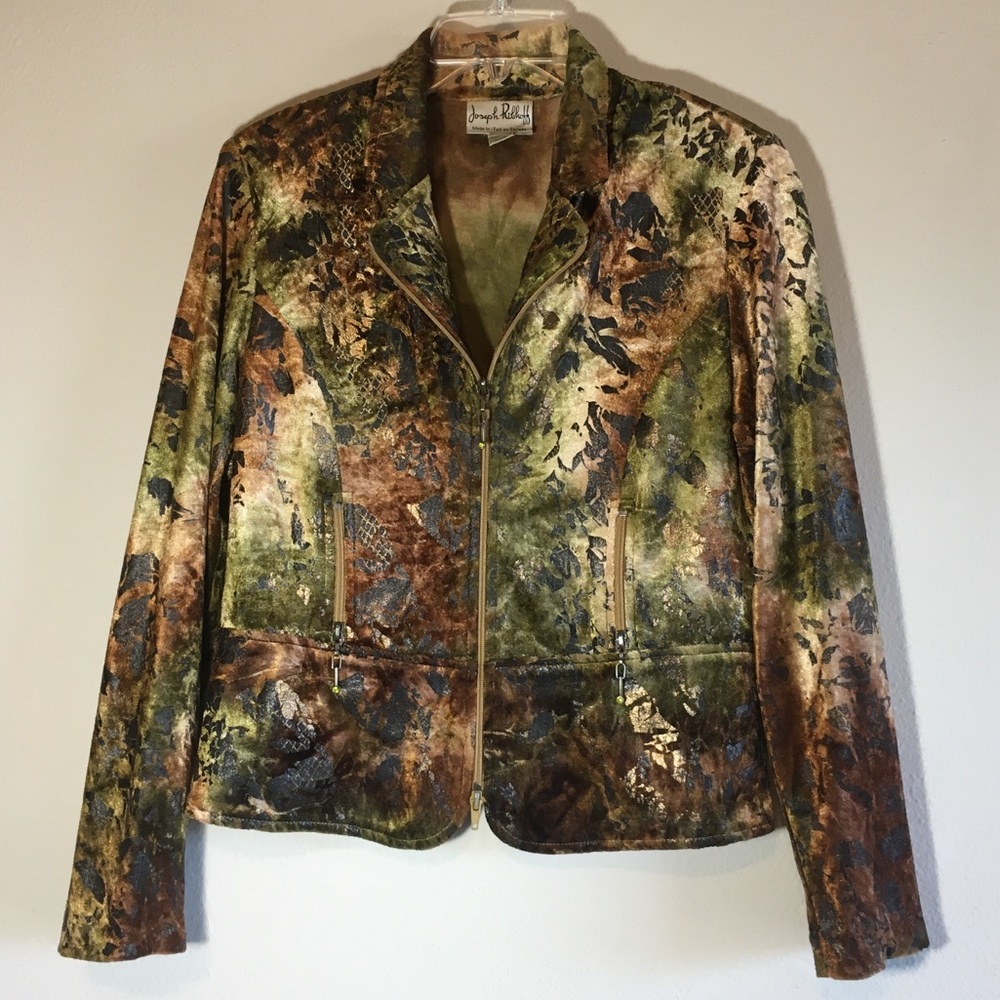 Vintage Ribkoff Blazer Velvet Jacket Tie Dyed Top